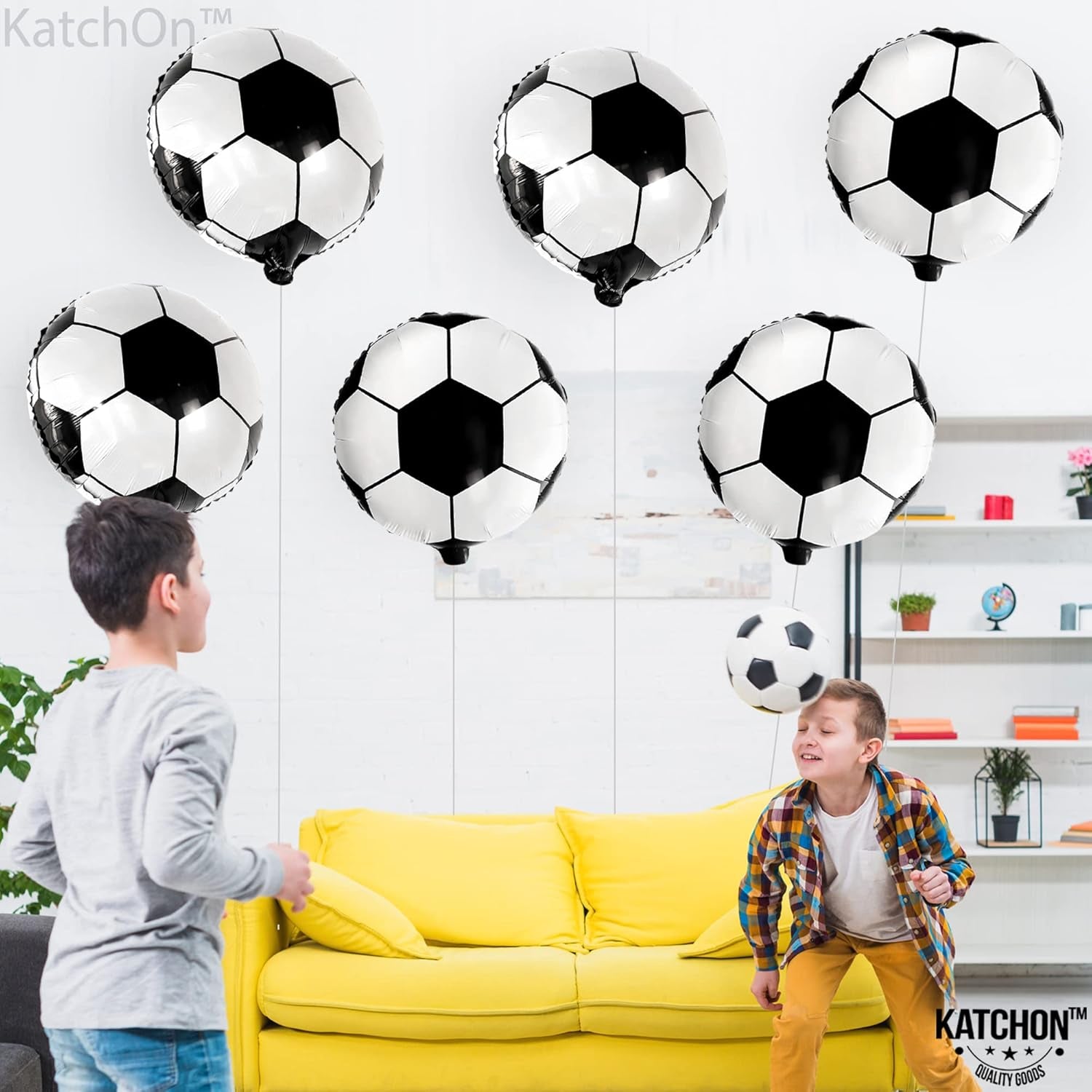 ,Huge Soccer Ball Balloons - 18 Inch-Pack of 6 | Soccer Birthday Party Decorations | Soccer Party Decorations | Soccer Balloons | Soccer Decorations for Party | Black and White Balloons