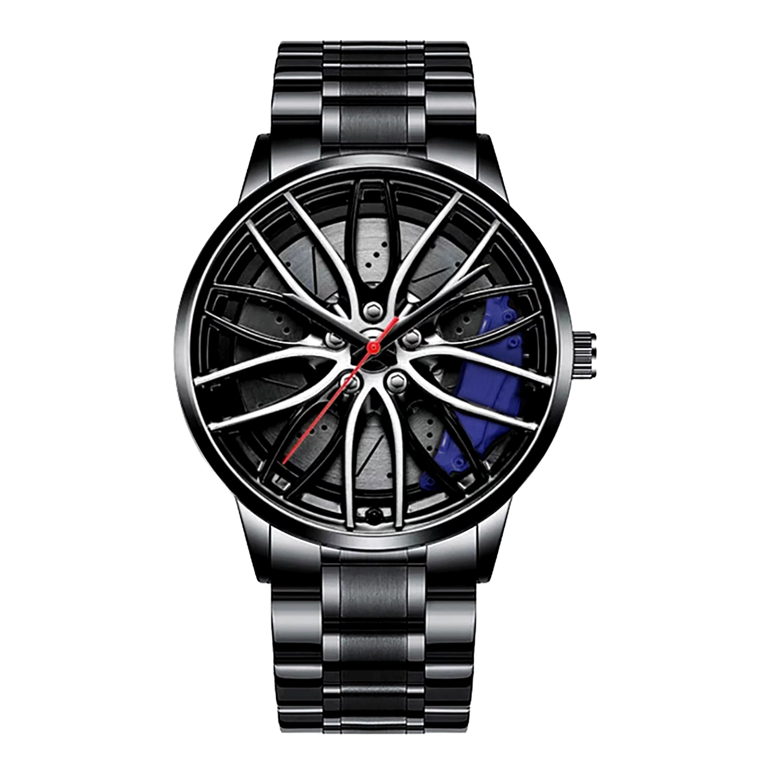 Cool Stainless Steel Men's Sport Car Rim Quartz Luxury Watch