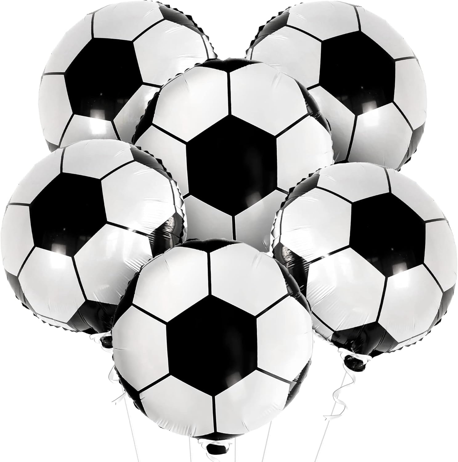,Huge Soccer Ball Balloons - 18 Inch-Pack of 6 | Soccer Birthday Party Decorations | Soccer Party Decorations | Soccer Balloons | Soccer Decorations for Party | Black and White Balloons