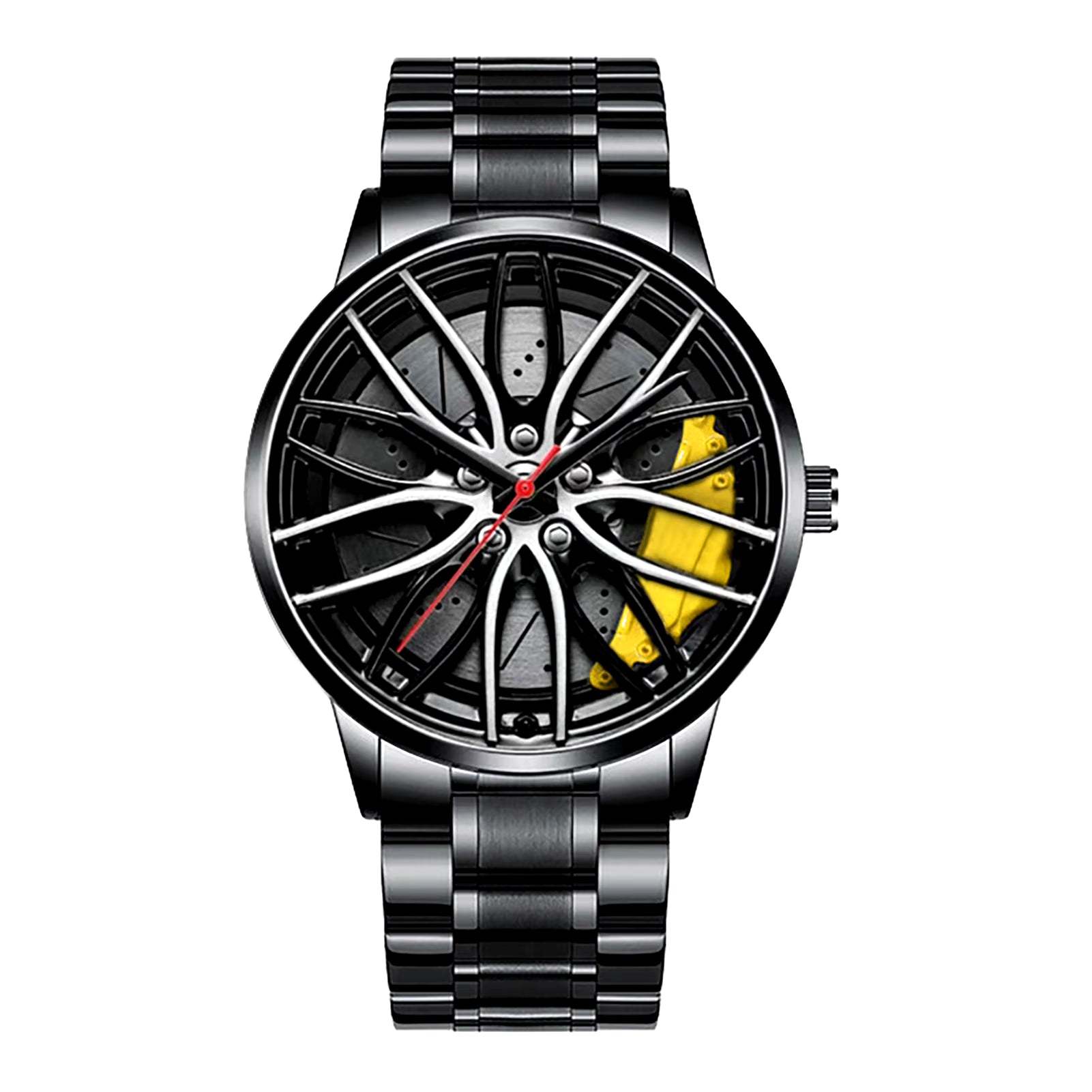 Cool Stainless Steel Men's Sport Car Rim Quartz Luxury Watch